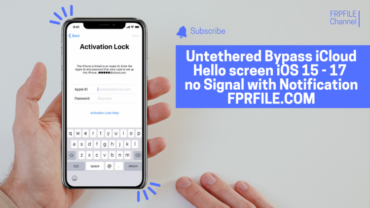 Untethered Bypass iCloud Hello Screen iOS 15 – 17 no Signal with Notification