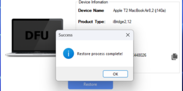 How to restore macbook with Apple Configurator Windows