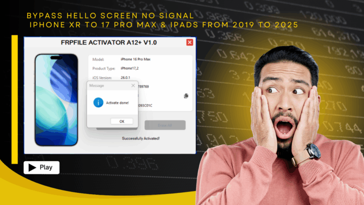 Bypass Hello Screen iCloud lock no signal Apple A12+